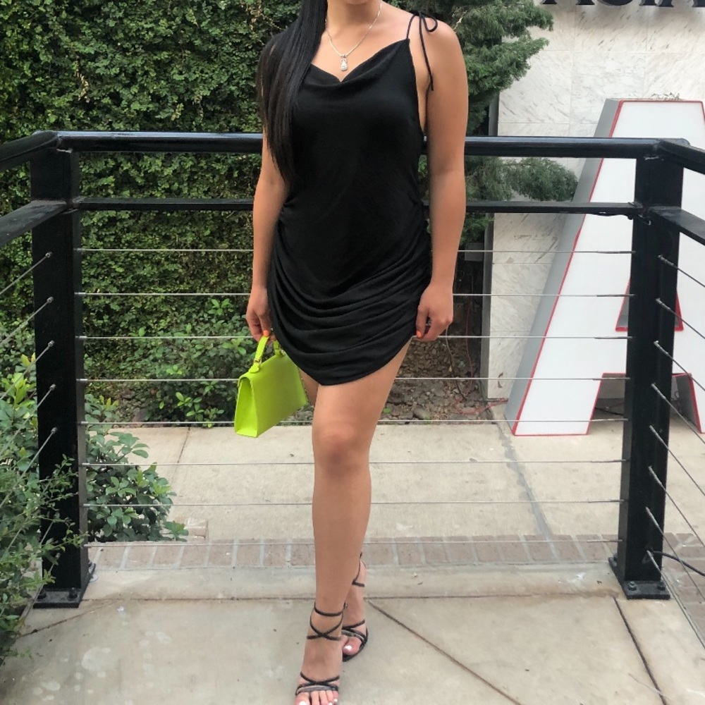 Ruched satin dress
